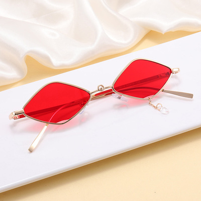 2021新款欧美太阳镜女士时尚装饰金属框平光小眼镜太阳镜潮流墨镜|ms