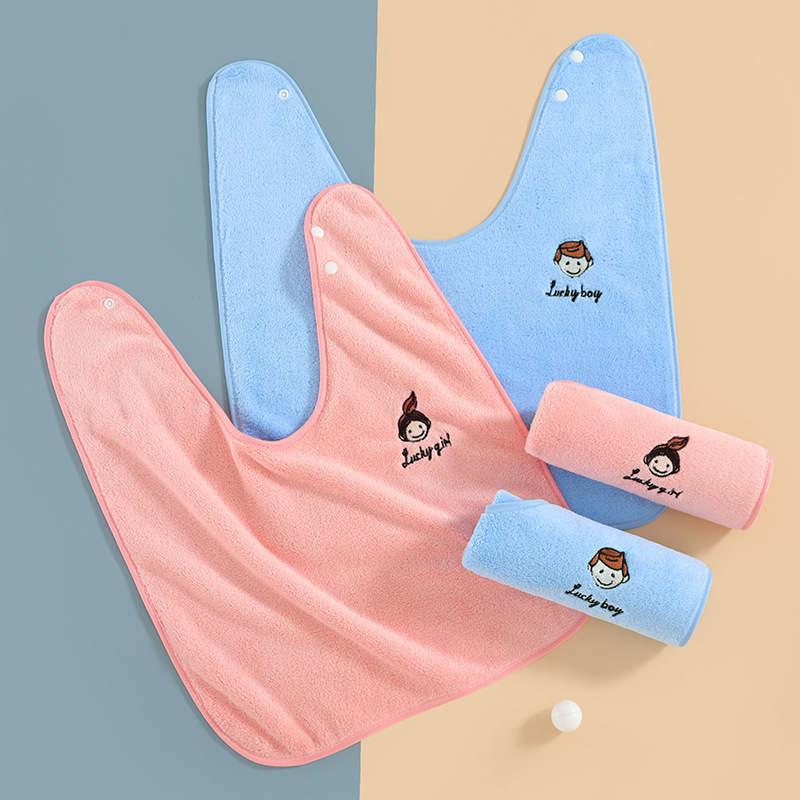 Baby coral velvet washcloth, multi-functional baby bib, children's face washing, brushing teeth bib