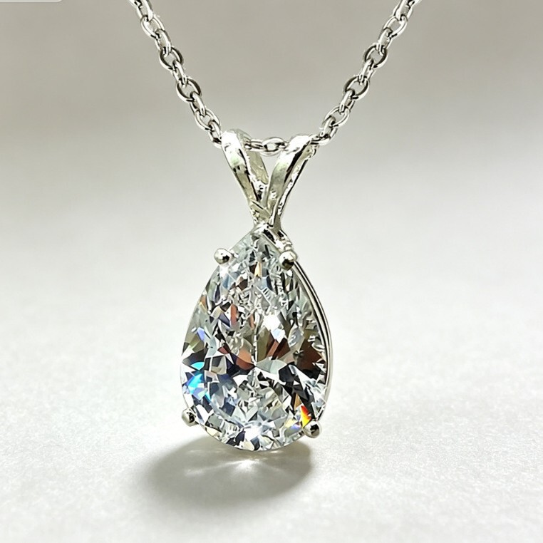 Cross-Border European and American Fashion Jewelry Diamond-Studded Teardrop-Shaped Zircon Pendant Wish Simple Engagement Collarbone Necklace for Women Cross-Border European and American Fashion Jewelry Diamond-Studded Teardrop-Shaped Zircon Pendant Wish Simple Engagement Collarbone Necklace for Women