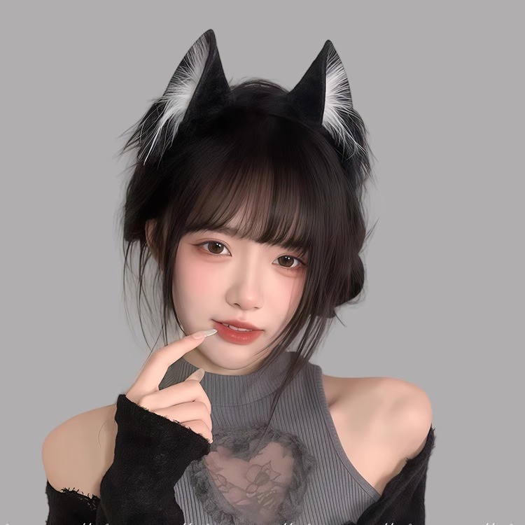 Cat Ear Headband for Women, Handmade Three-Dimensional Realistic Animal Ears, Cute Plush Ears, Face Washing Headband, Women's Hair Accessory