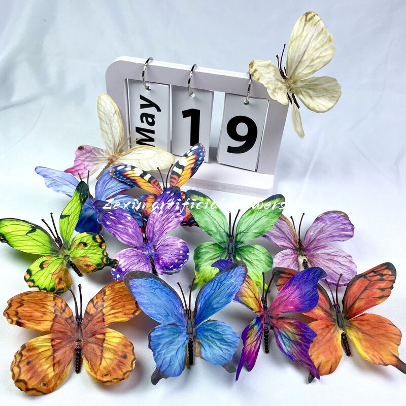 3D Stereo Artificial Butterfly Decoration Bedroom Room Fabric DIY Handmade Butterfly Decoration Wholesale Layout Artificial