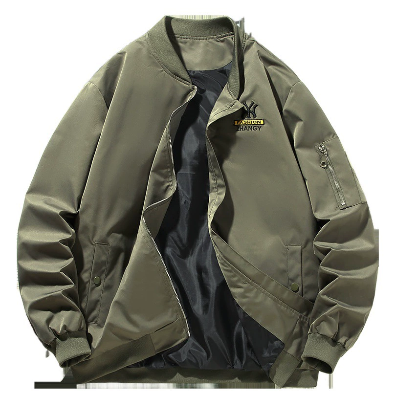 Весенне-осенняя куртка-пилот с Вышивкой Букв, очень большая Молодежная Модная брендовая американская свободная Мужская одежда больших размеров в стиле ретро