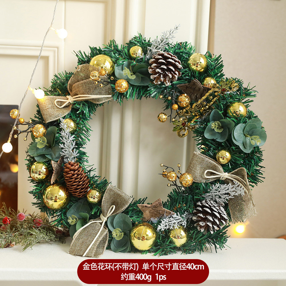 Seda verde nuevo guirnalda de Navidad eucalipto flocado Garland 40CM decoración de la puerta decoraciones transfronterizas