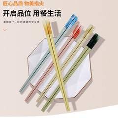 卸売 2025 新マカロンカラー模造翡翠合金箸家庭用ハイエンド高価値高温耐性箸