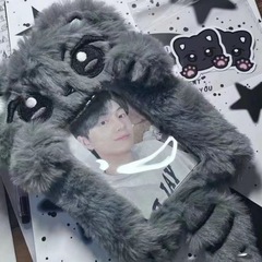 Rabbit Star Border Collie Poodle Plush Dog Small Card Holder Transparent Card Case Meal Card Bus Card Protective Cover