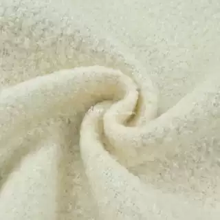 90%wool 奶白色小圈圈复合粘衬羊毛毛呢毛料面料大衣外套秋冬布料