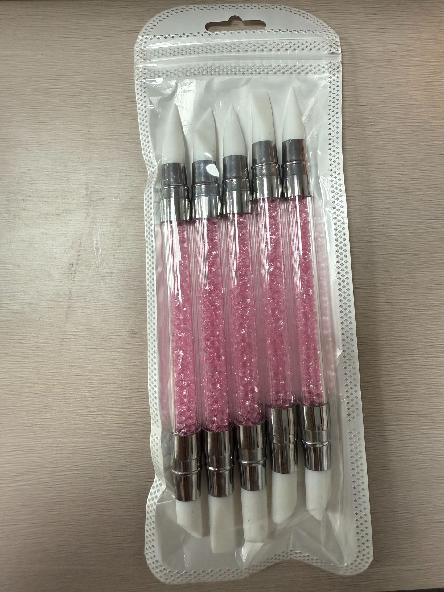 Pincel de Silicona para Uñas de Acrílico de Doble Cabeza Multifuncional para Manicura