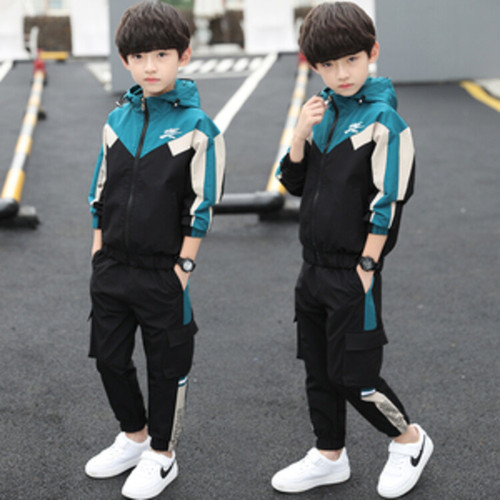 Children's Autumn Set 8 for Boys, 9 Sports Clothes, 10 Medium-Size Kids Autumn, 12 Korean Style Fashion Two-Piece Set for 15-Year-Olds