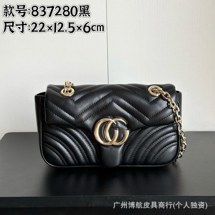 Cross-Border Supply Classic Monogram Double g Marmont Chain Bag, Fashionable Versatile Shoulder and Crossbody Women's Bag Alternative
