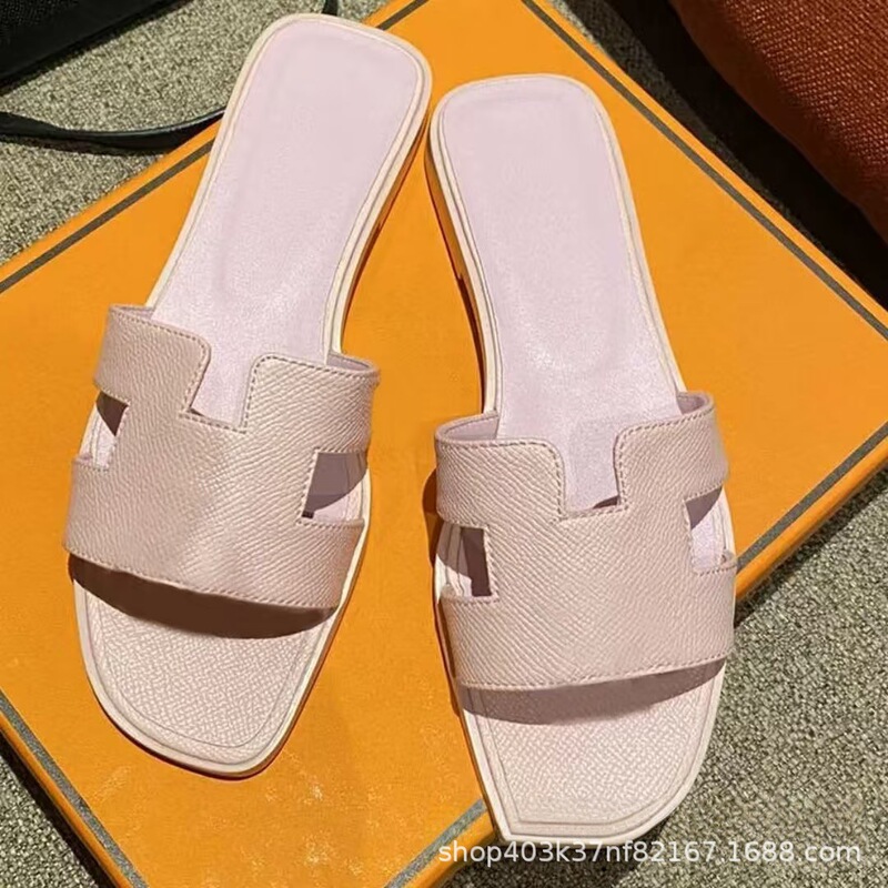 Women's H-Shaped Slippers for Outdoor Wear, Versatile, Fashionable, Classic, Large Size, British Style, Breathable, Cool, Only for Export