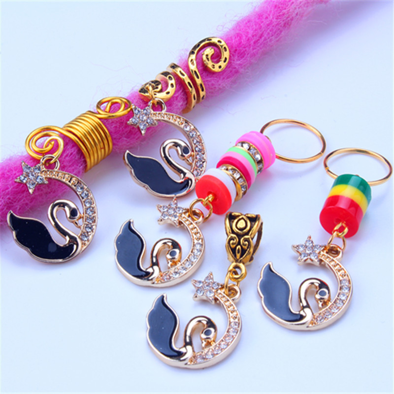 Perruque, accessoires pour dreadlocks, anneaux, pinces, ornements creux en alliage incrustés de diamants, pinces à cheveux, ressorts_voghion.com