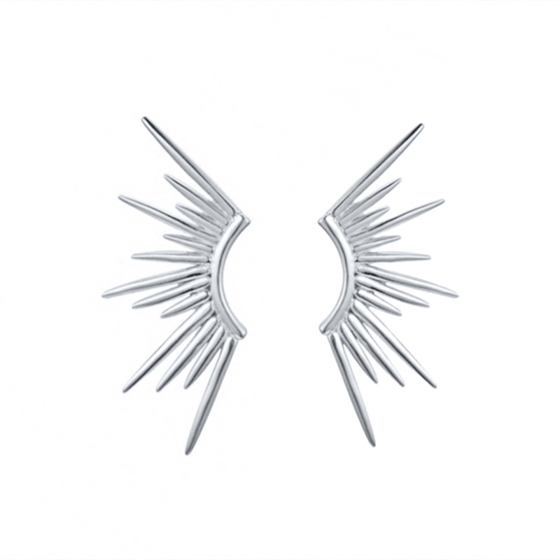 S925 Silver Needle Plated 18k Gold Simple Small Sun Earrings Personality Fashion Geometric Earrings display picture 2