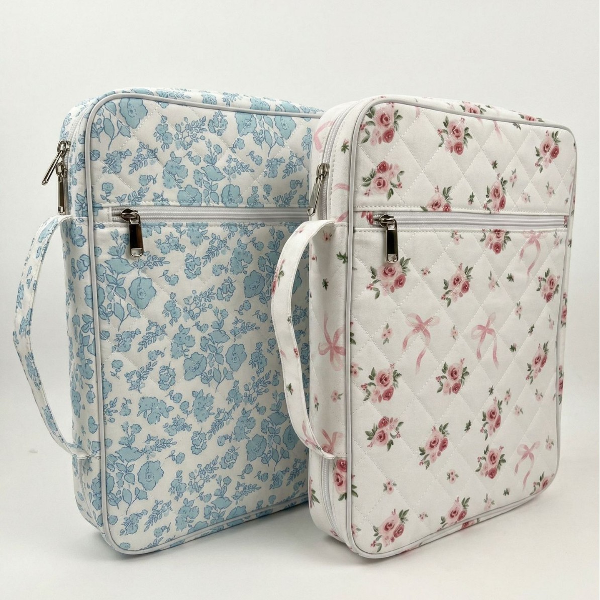 Floral Portable Storage Bag, New Cross-Border Student Stationery Bag, Multifunctional Handbag, Large Capacity Organizer Bag
