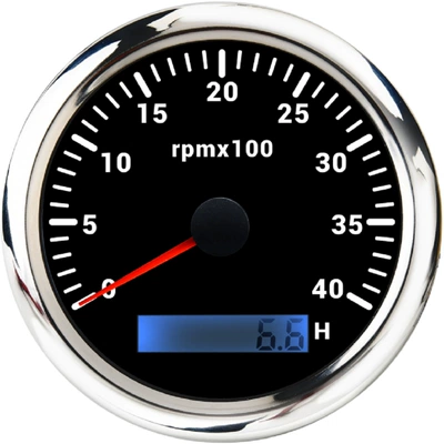 RPM display hour meter – automobile instrument - 4000rpm-silver-edge-black-base
