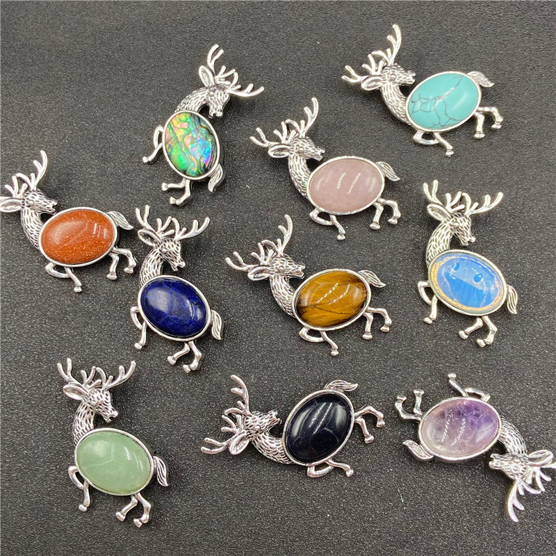 Collier Animal Broche Coquille Exagérée Elk Multicolor Corage display picture 16