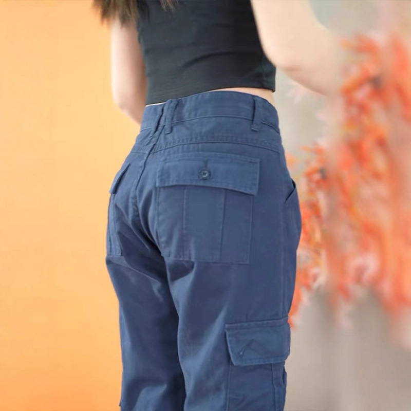 Stretch Cotton Multi-Pocket Cargo Pants Men's Spring and Autumn 2025 New American Style Trendy Brand Straight Loose Casual Pants Men