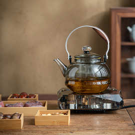 围炉煮茶水晶电陶炉电炉煮茶炉家用办公玻璃壶茶具套装功夫泡茶壶