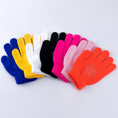 Skating gloves anti-slip hot rhinestones for children men and women adults thickened figure skating waterproof thickened knitted skate shoes