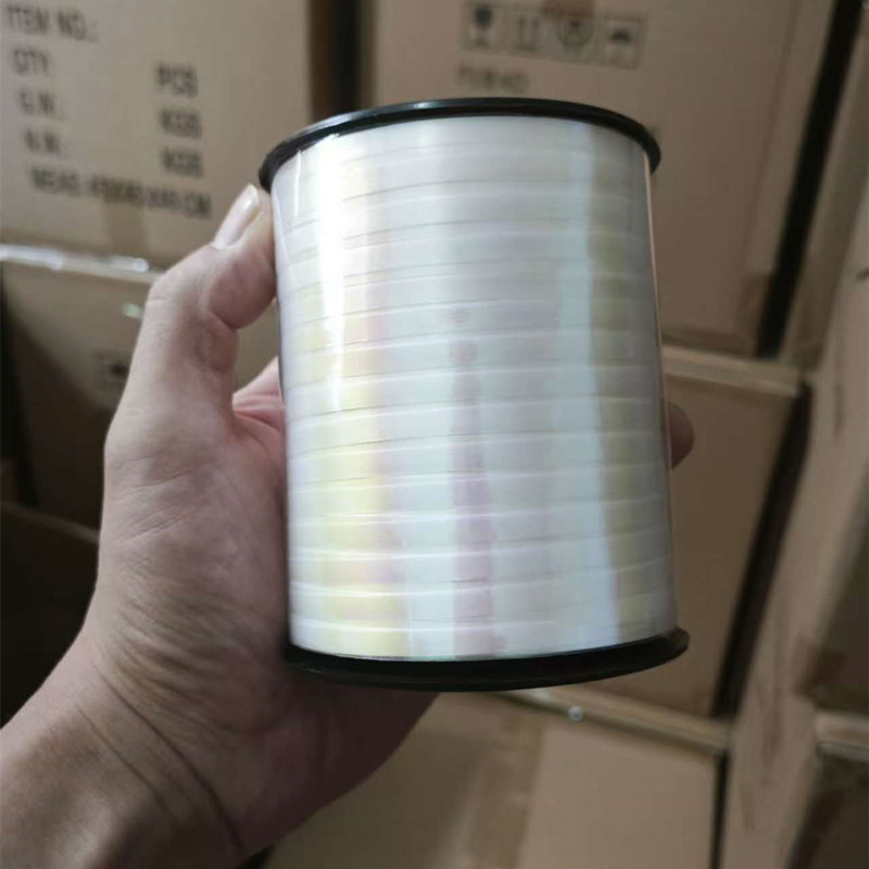 500 yardas de globo de cinta de color láser película de aluminio de cinta de color embalaje de regalo de cuerda de tracción de cuerda de bandera embalaje de regalo