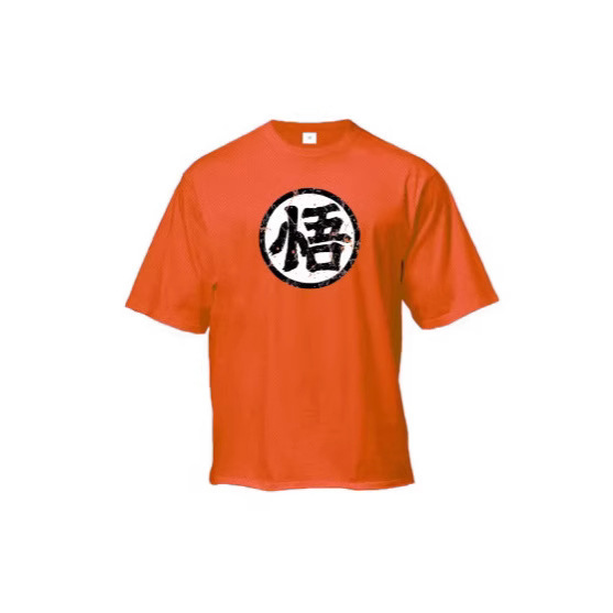 Japanese Anime Logo Wu Font Interesting Printing Men's Loose Running T-Shirt Summer Quick-Drying Mesh Short-Sleeved T-Shirt