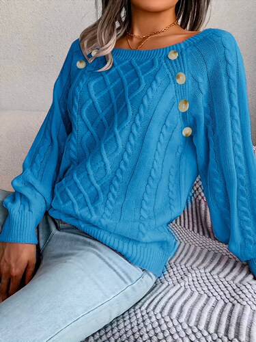 Fashionable Women's Knitwear Long Sleeved Twisted Flower Cross-border