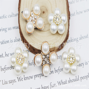 Diamond-encrusted Pearl Resin Accessories Korean Style Headwear Kidsren's Resin Jewelry Handmade Hair Accessories diy Accessories