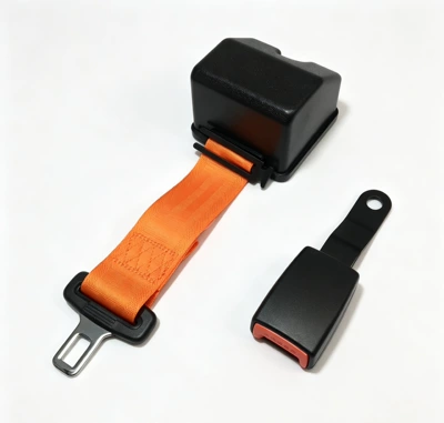 cars, buses, and forklifts, Car seat belt - orange-red-equipped-with-steel-plate-lock-ska145w