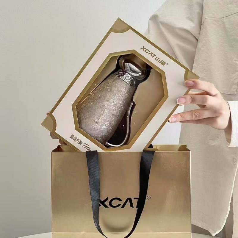 XCAT山猫纯钛猫咪保温杯吸管杯户外便携旅行车载水杯商务钛杯礼品|undefined