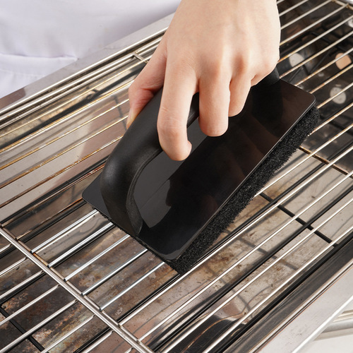 Stainless steel barbecue cleaning brush bbq cleaning tool Teppanyaki scouring pad stainless steel shovel cloth set