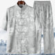 Tang Men's Short-sleeved Middle-aged and Elderly Dad's suit Summer Shirt Chinese Style Half-sleeved Shirt Grandpa Mulberry Silk