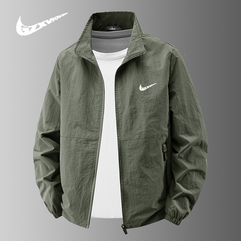 Cross-border new spring and autumn men's casual jacket, outdoor sports style, versatile for young and middle-aged men, with a stand-up collar and available in plus sizes