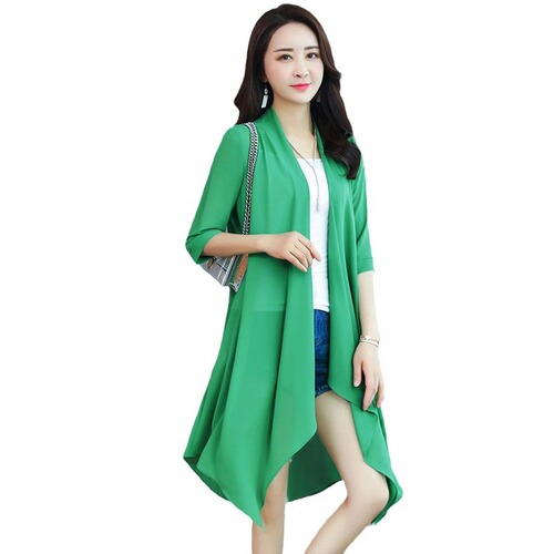 Linen Shirt Women 2024 New Spring Summer Shawl Style Overlay Medium Long Outerwear Thin Top Coat