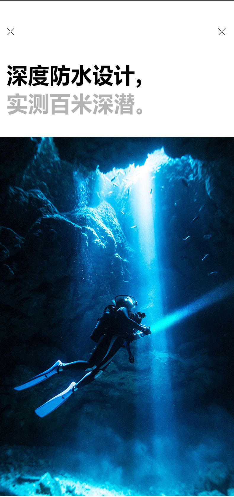 Cross-Border New Led Diving Strong Light Ultra-Bright Waterproof USB Charging Long-Range Long-Life Deep Diving Flashlight for Fishing