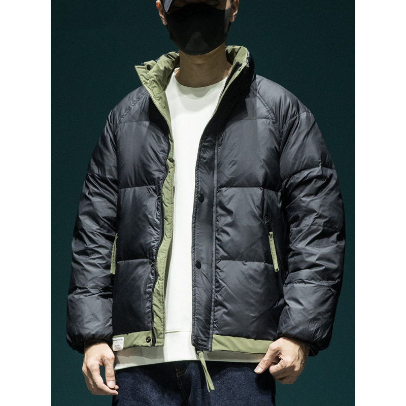 Trendy men's short down jacket, loose fit, plus size, new winter style, thick and warm.