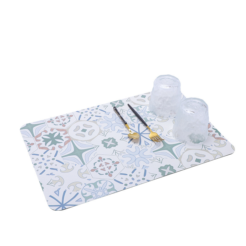 Pu absorbente estera de drenaje cocina encimera hogar antideslizante placa de la montaña estera aislamiento de goma de secado rápido mantel al por mayor