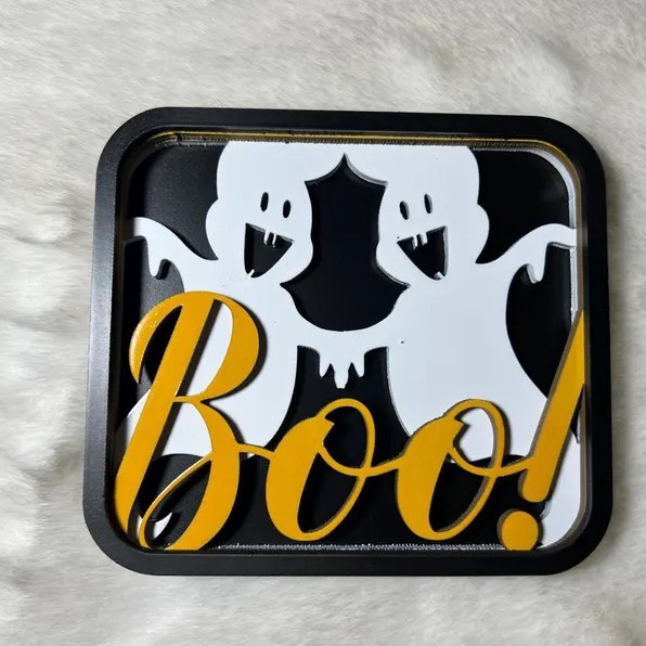 クロスボーダー新製品ハロウィンホワイトゴーストBOO木製装飾品ホームデコレーションパーティーセンターデスクトップ装飾品|undefined