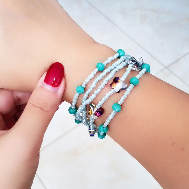 Fashion Solid Color Artificial Crystal Beaded Womenu0027S Bracelets Necklace 1 Piece