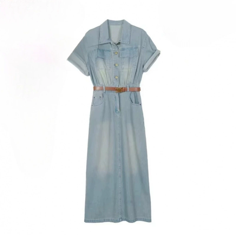 Летнее элитное модное повседневное длинное платье с талией