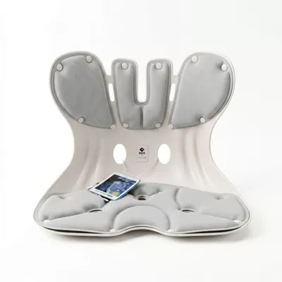Cat-Shaped Lumbar Support Cushion for Correcting Sitting Posture, Ideal for Long Hours of Sitting in the Office or Dorm, Memory Foam Backrest Cushion (Waist support) - glacier-gray