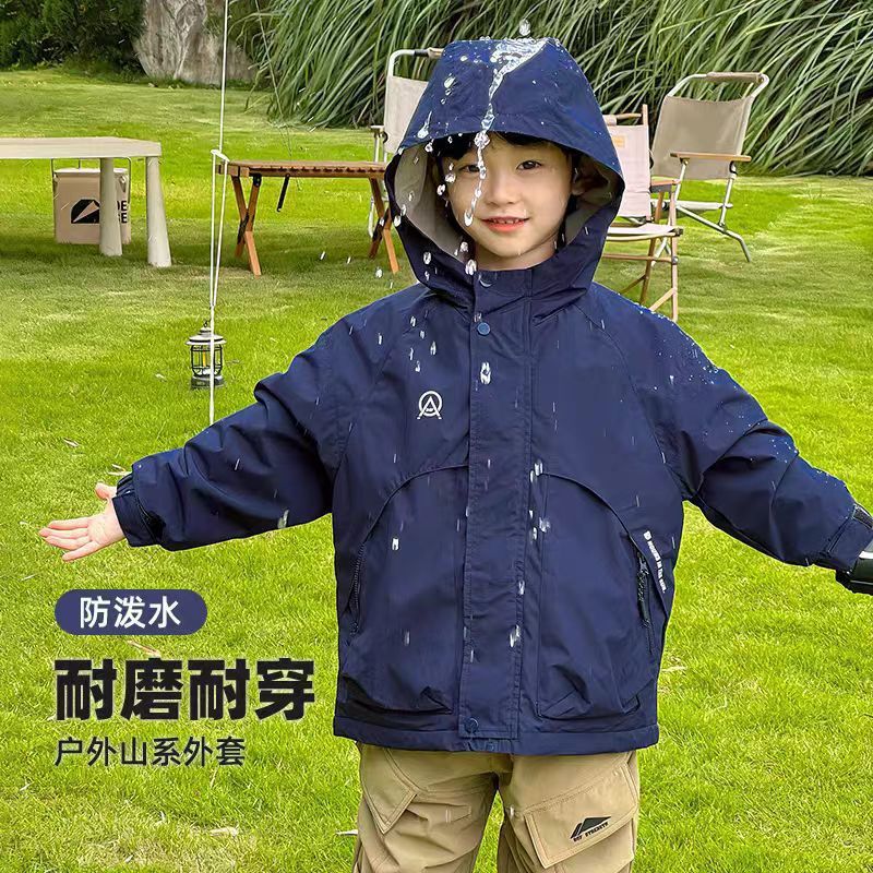 (2개) 소년 소녀를위한 어린이 양털 추가 코트 윈드 브레이커 가을 및 겨울 새로운 스타일 중대형 어린이를위한 잘 생긴 두꺼운 겨울 옷