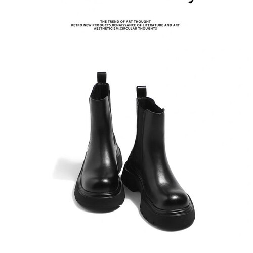 Thick sole, height-increasing, super popular Martin ankle boots, children's British style, autumn new Chelsea single boots