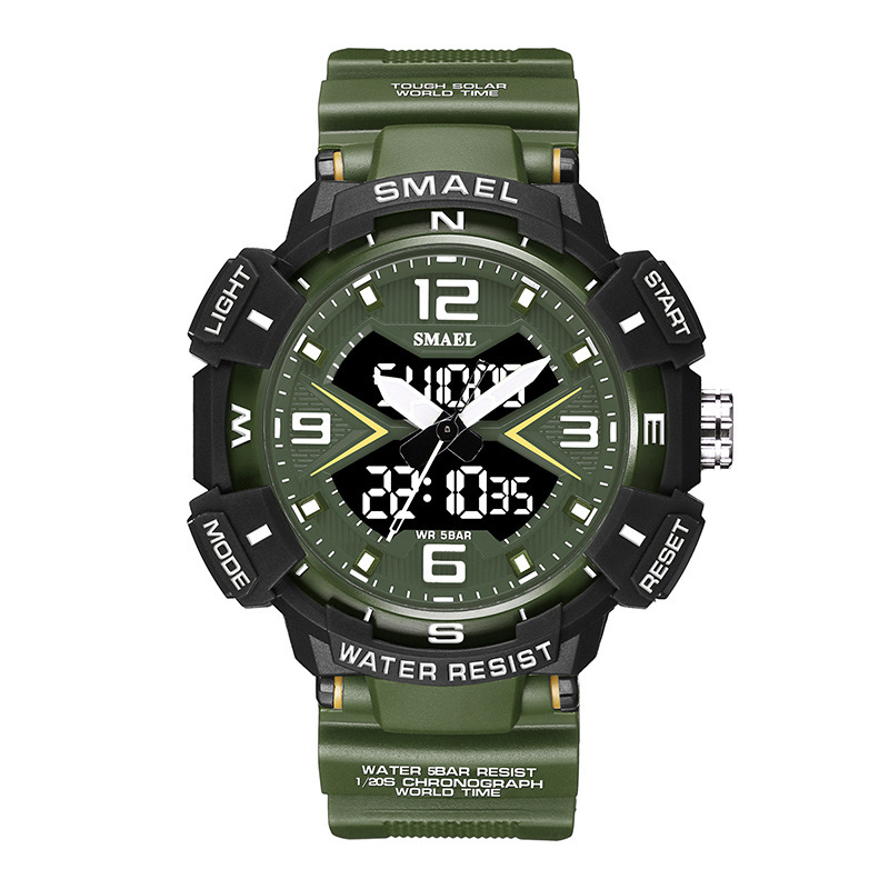 Smael nuevo reloj electrónico para hombres multifuncional al aire libre impermeable luminoso alarma reloj electrónico 8076