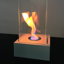 小型正方形桌面酒精壁炉灯台式真火取暖器便携户外金属火炉氛围灯