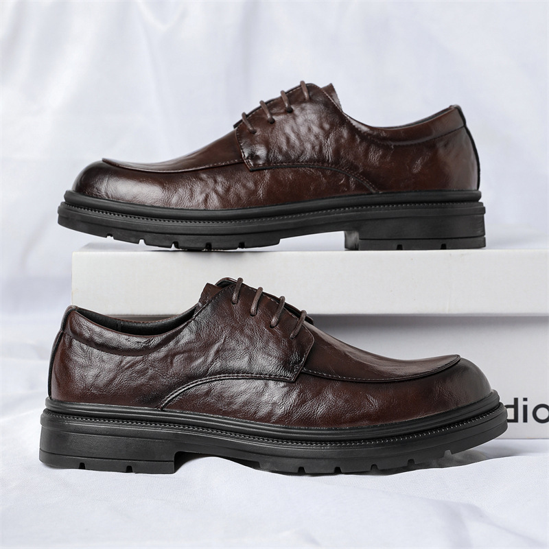 Genuine Leather Small Size Shoes 37 for Men, Groom's Shoes to Match Suit, Wedding Shoes 38, Hand-Polished Vintage Leather Shoes, Trendy Size 48