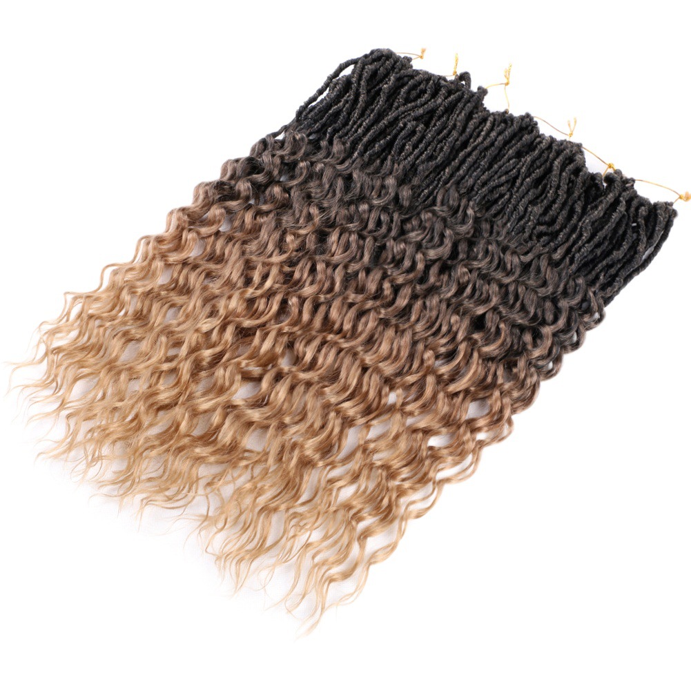 Pelo de ganchillo de fibra química europea y americana NO LOCS Crochet pelo lombriz curvada cola suelta entrega de una sola pieza