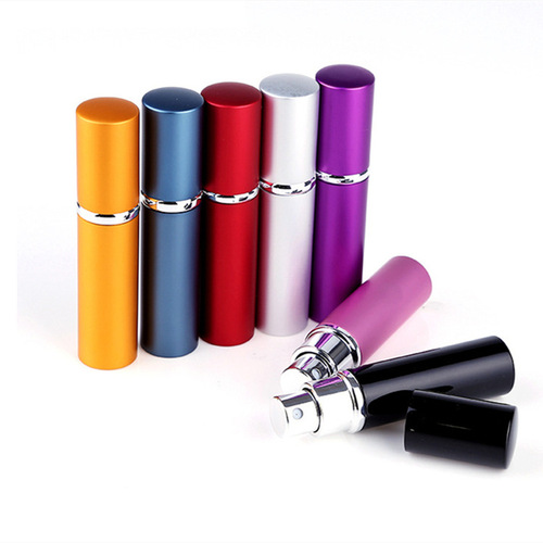 10ml aluminum tube flat-top portable perfume refill bottle with glass inner bowl, facial essence toner mist bottle health bottle