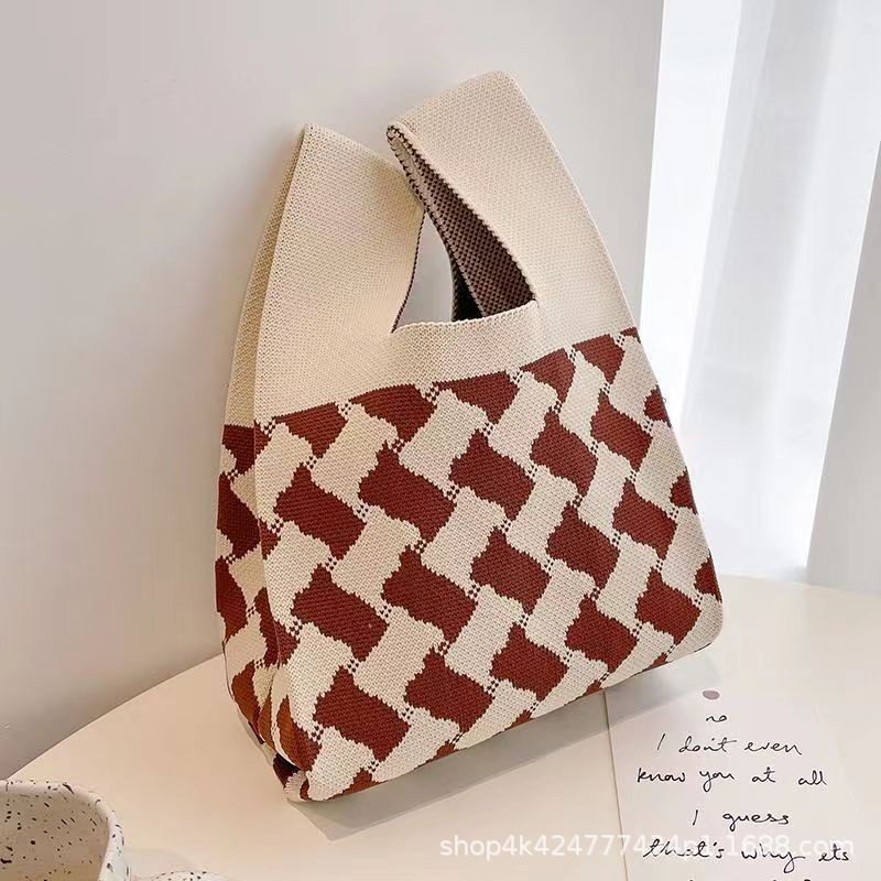Ins versión coreana de primavera y verano nuevos bolsos de mujer, bolsos de mano, bolsos de punto de nicho simples, bolsos de chaleco, bolsos de mensajero