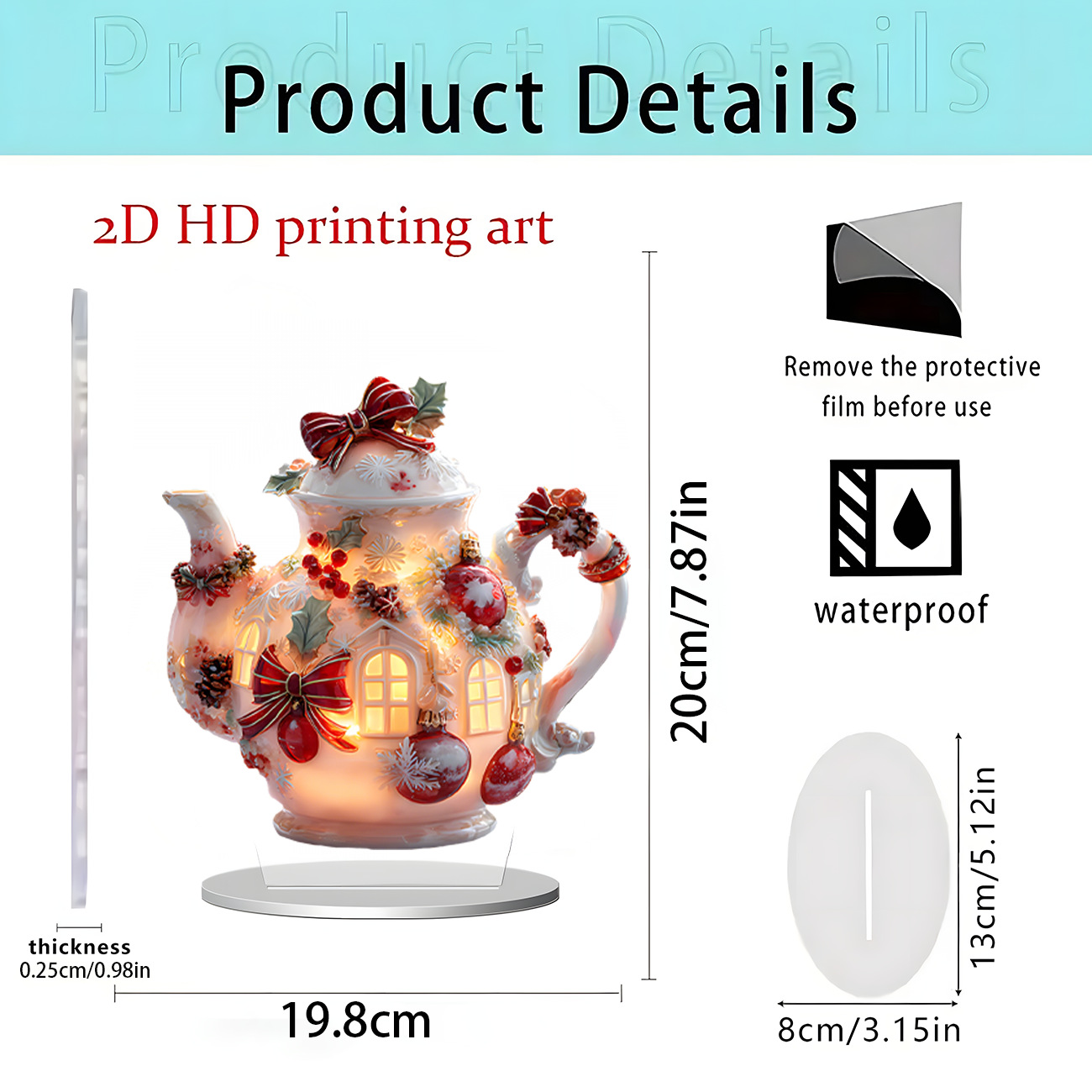 Nuevos productos transfronterizos Navidad Nochebuena Navidad Apple decoración decoración de escritorio decoración de Año Nuevo 2D acrílico