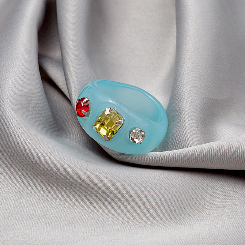 7g Weight 0.03µm-0.05µm Gold Plating Thickness Rhinestones Inlay Material Rings Classification 1 Piece Quantity Holiday, Daily Occasion Acrylic, Resin Material Geometric Pattern Women's Gender Simple Style Style Inlay Craft Simple Style Geometric Arylic Resin Inlay Rhinestones Women's Rings 11