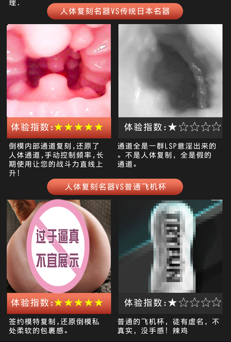 Jiuai Male Masturbation Device TPE Realistic Molded Airplane Cup for Adults — detail image 6